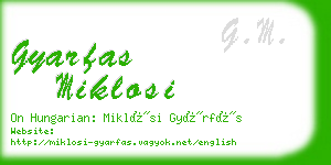 gyarfas miklosi business card